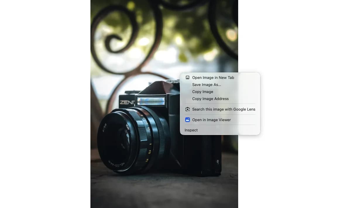 Chrome 图片右键菜单中的 Open in Image Viewer 入口