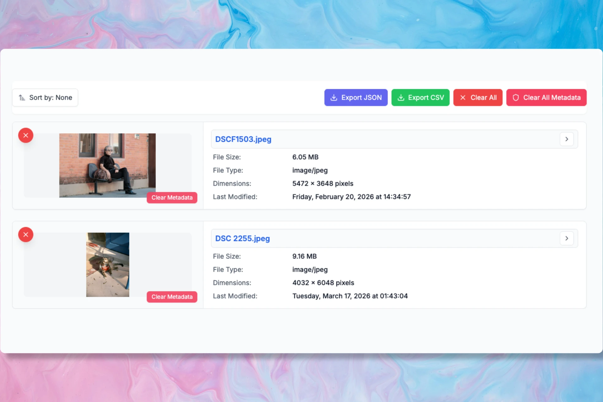 Export, Edit or Clean